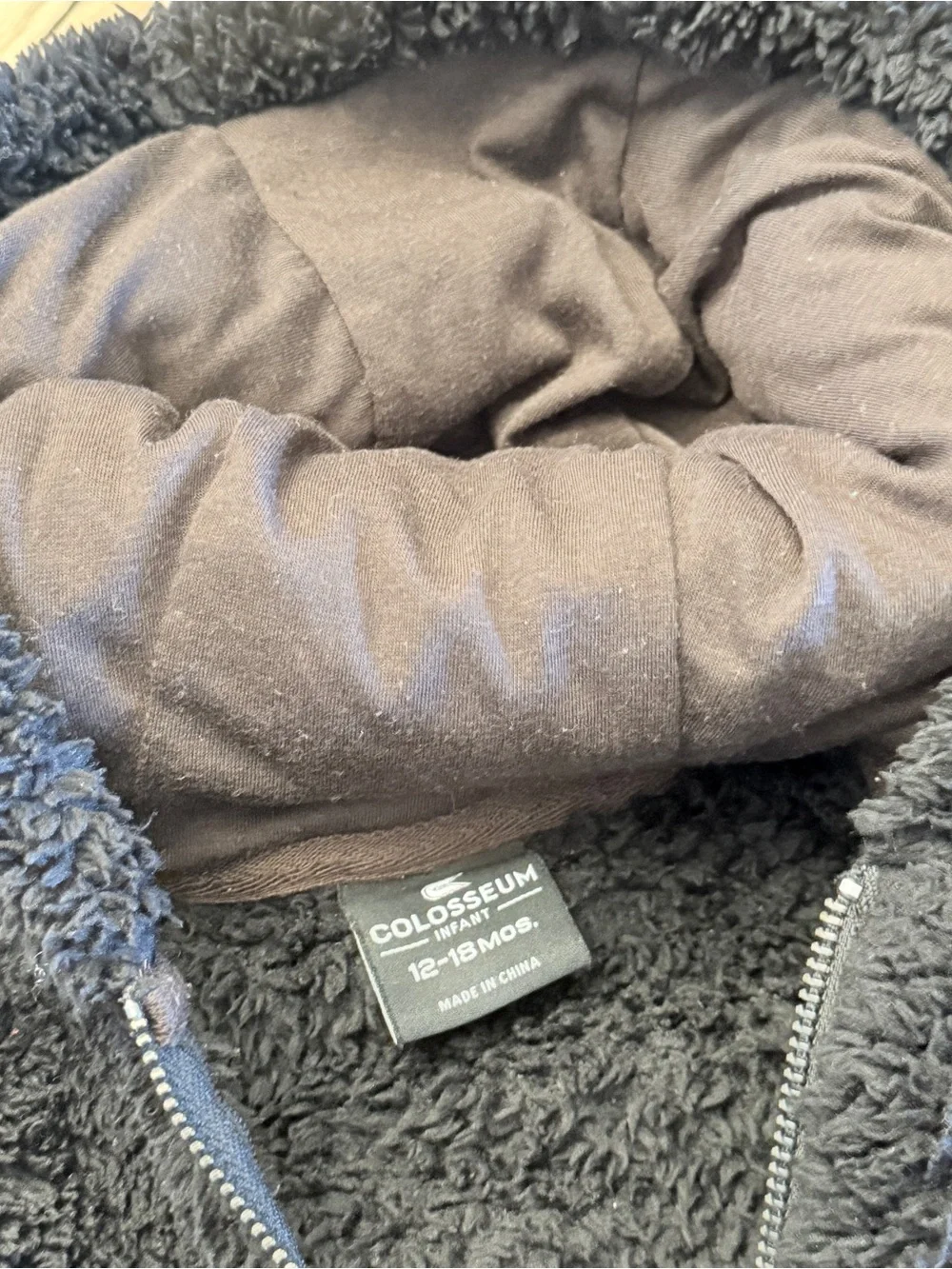 Colosseum Brown Fleece WYOMING  Bucking Horse Infant One-Piece w/Hood 12-18 mo Q